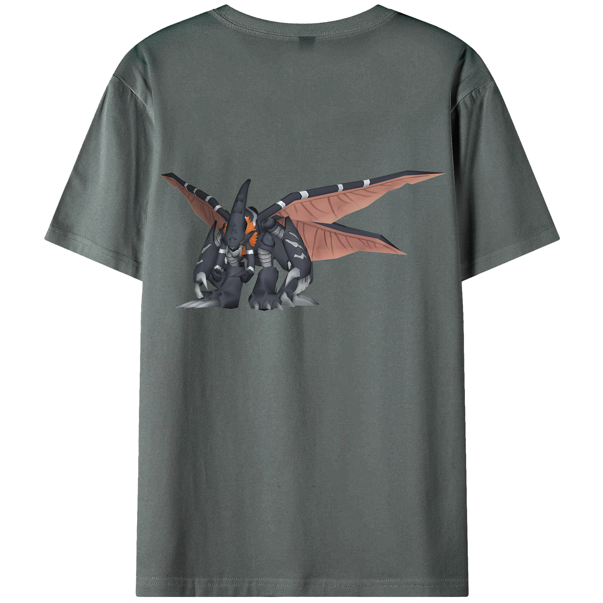 （画像用） Digimon デジタルモンスター/デジモン 綿100％ メンズ半袖Tシャツ（バックプリント） 通気性